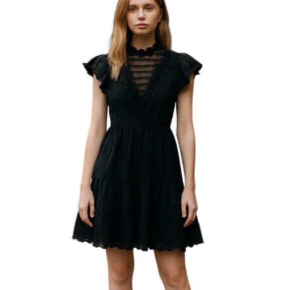 House of Harlow 1960 Dresses & Skirts - House of Harlow 1960 Revolve Dress Sz  L Black 100% Cotton Boho Quiet Luxury